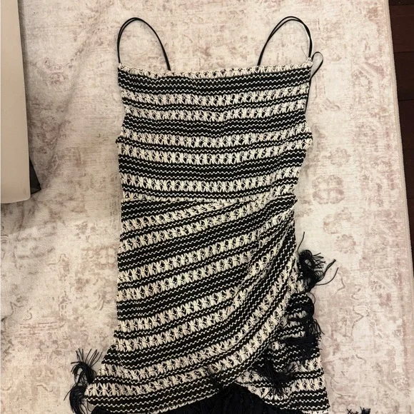 Fashion Nova | Dresses | Black And White Striped Fringe Dress From Fashion  Nova Size S | Poshmark